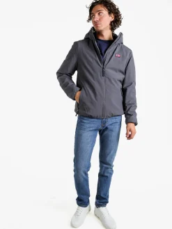 Norway Giubbotto impermeabile da uomo con cappuccio e zip - grigio scuro