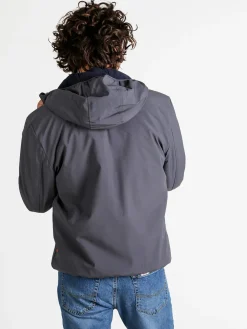 Norway Giubbotto impermeabile da uomo con cappuccio e zip - grigio scuro