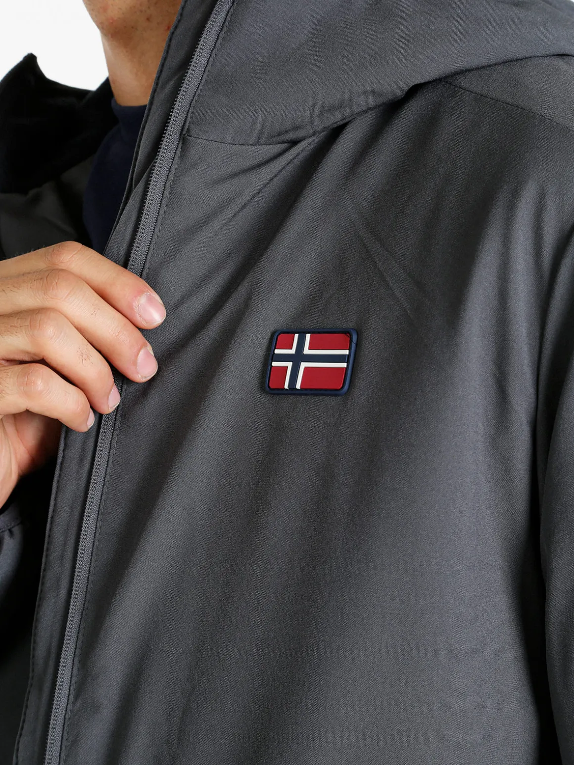 Norway Giubbotto impermeabile da uomo con cappuccio e zip - grigio scuro