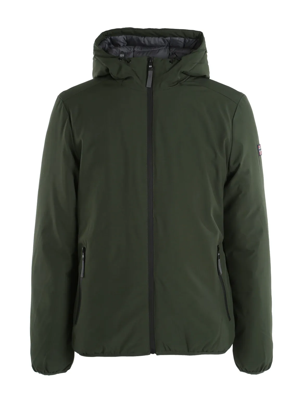 Norway Giubbotto impermeabile da uomo con cappuccio e zip - militare