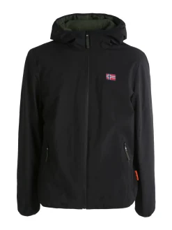 Norway Giubbotto impermeabile da uomo con cappuccio e zip - nero