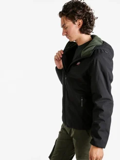 Norway Giubbotto impermeabile da uomo con cappuccio e zip - nero