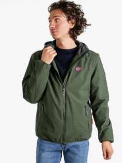 Norway Giubbotto impermeabile da uomo con cappuccio e zip - militare