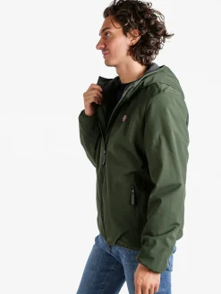 Norway Giubbotto impermeabile da uomo con cappuccio e zip - militare