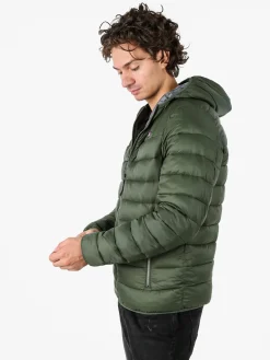 Norway Giubbotto piumino da uomo con cappuccio e zip - militare
