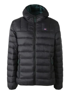 Norway Giubbotto piumino da uomo con cappuccio e zip - nero