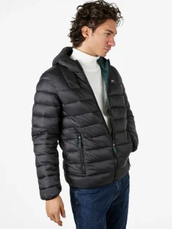 Norway Giubbotto piumino da uomo con cappuccio e zip - nero