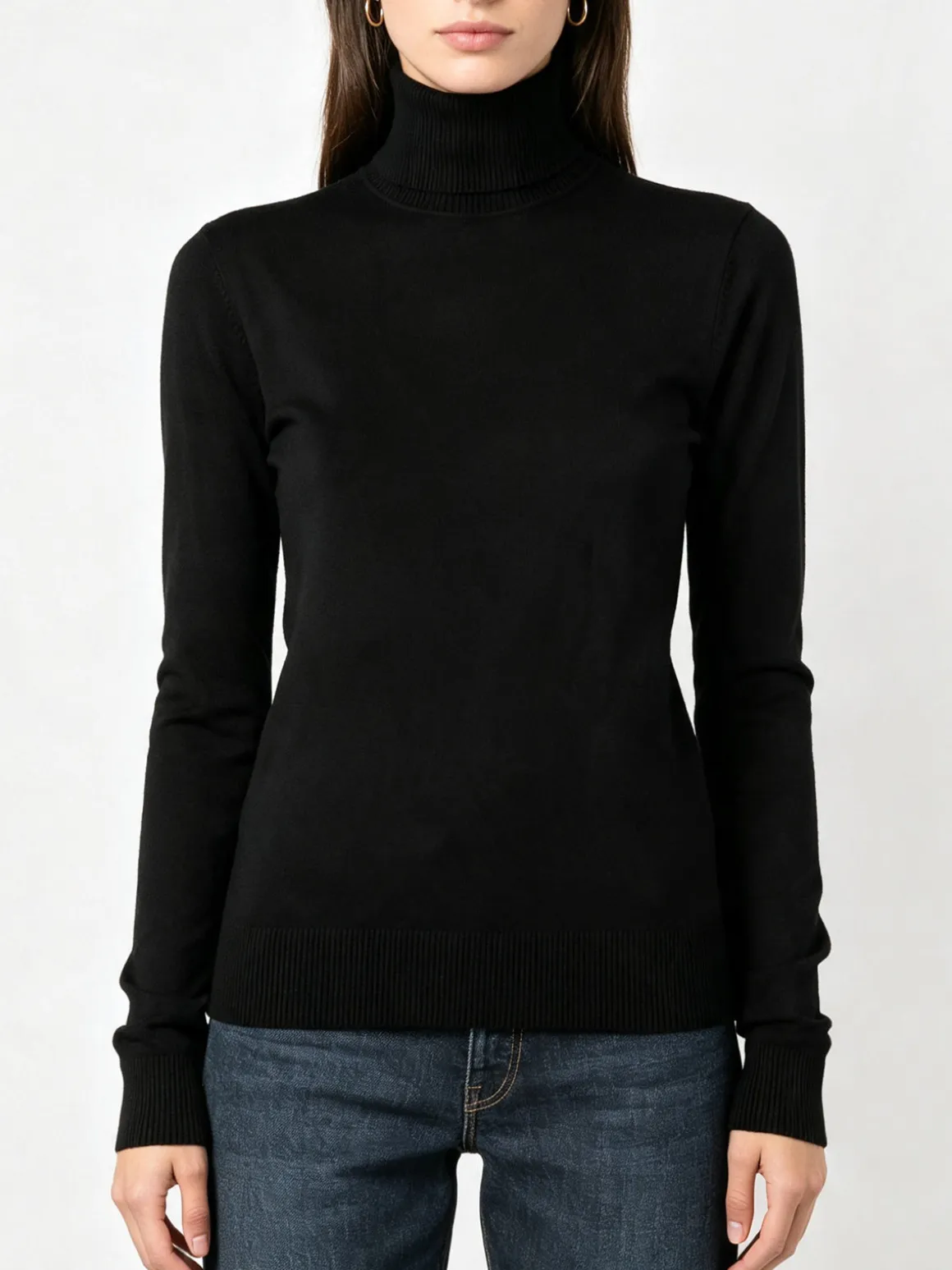 Norway Maglia dolcevita donna in tinta unita - nero
