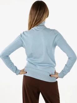 Norway Maglia dolcevita donna in tinta unita - azzurro