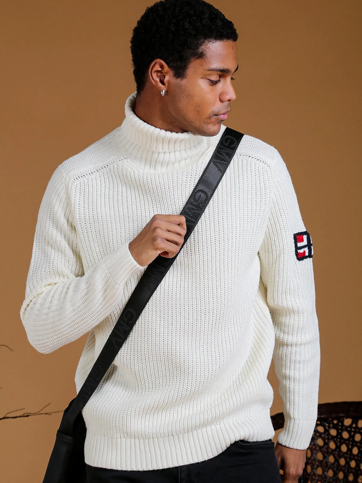 Norway Maglione dolcevita da uomo in misto lana - panna