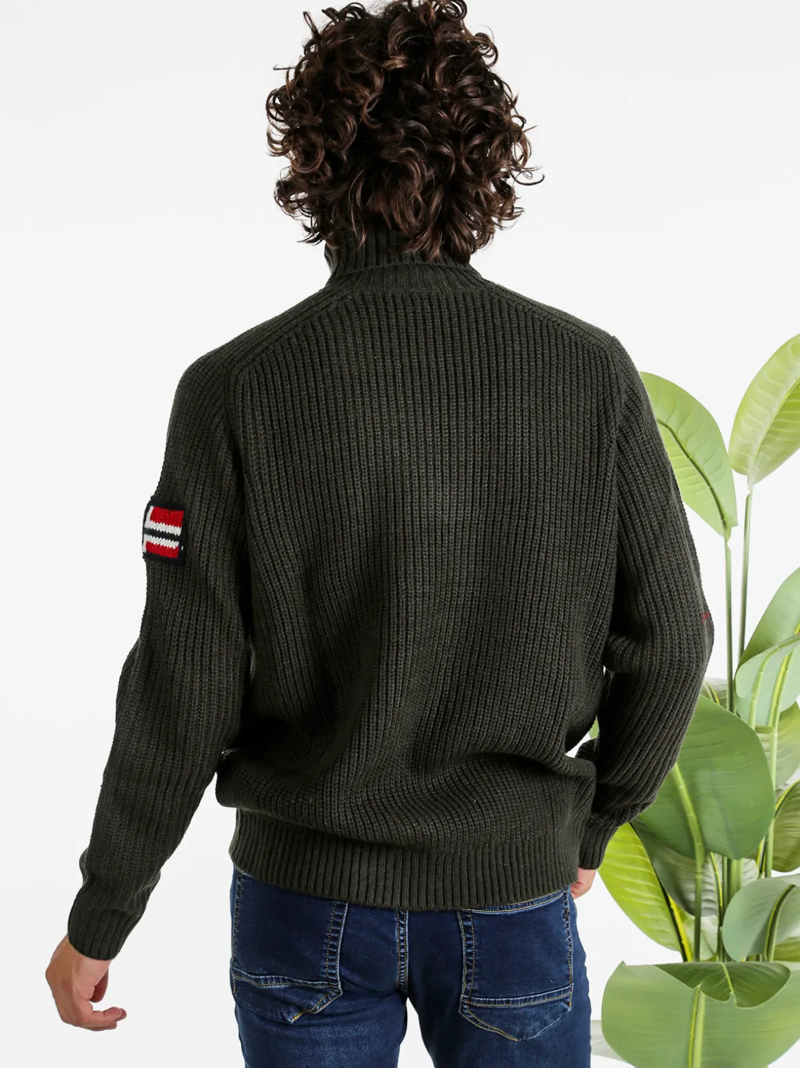 Norway Maglione dolcevita da uomo in misto lana - militare