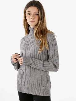 Norway Maglione dolcevita donna a trecce - grigio