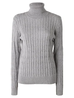 Norway Maglione dolcevita donna a trecce - grigio