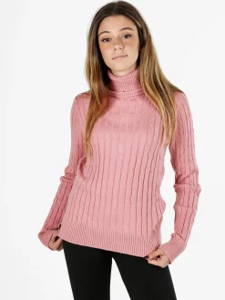 Norway Maglione dolcevita donna a trecce - nero