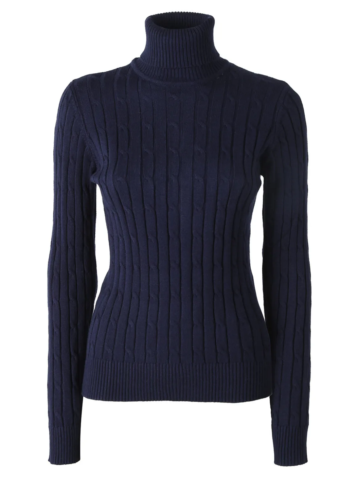 Norway Maglione dolcevita donna a trecce - blu scuro