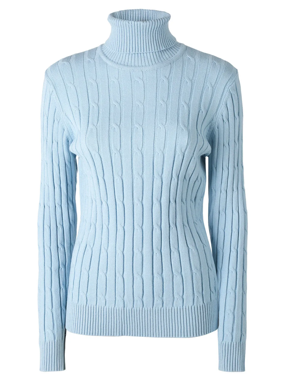 Norway Maglione dolcevita donna a trecce - azzurro