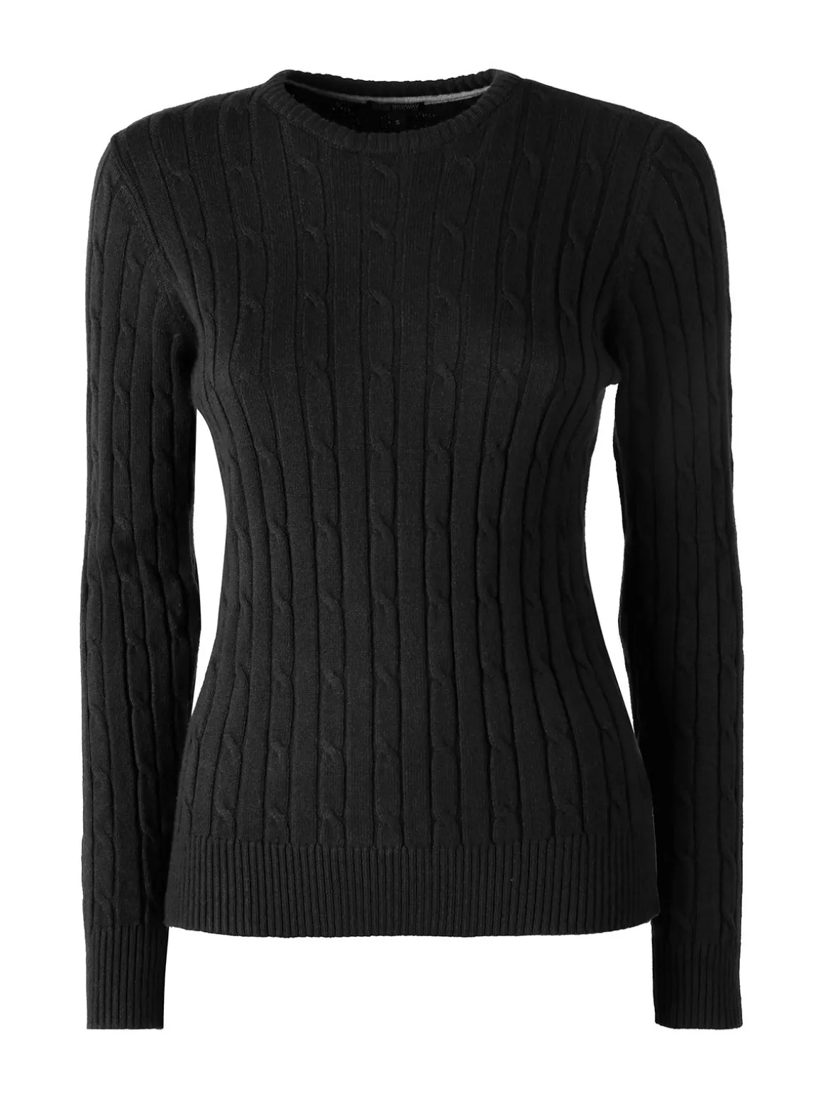 Norway Maglione girocollo da donna a trecce - nero