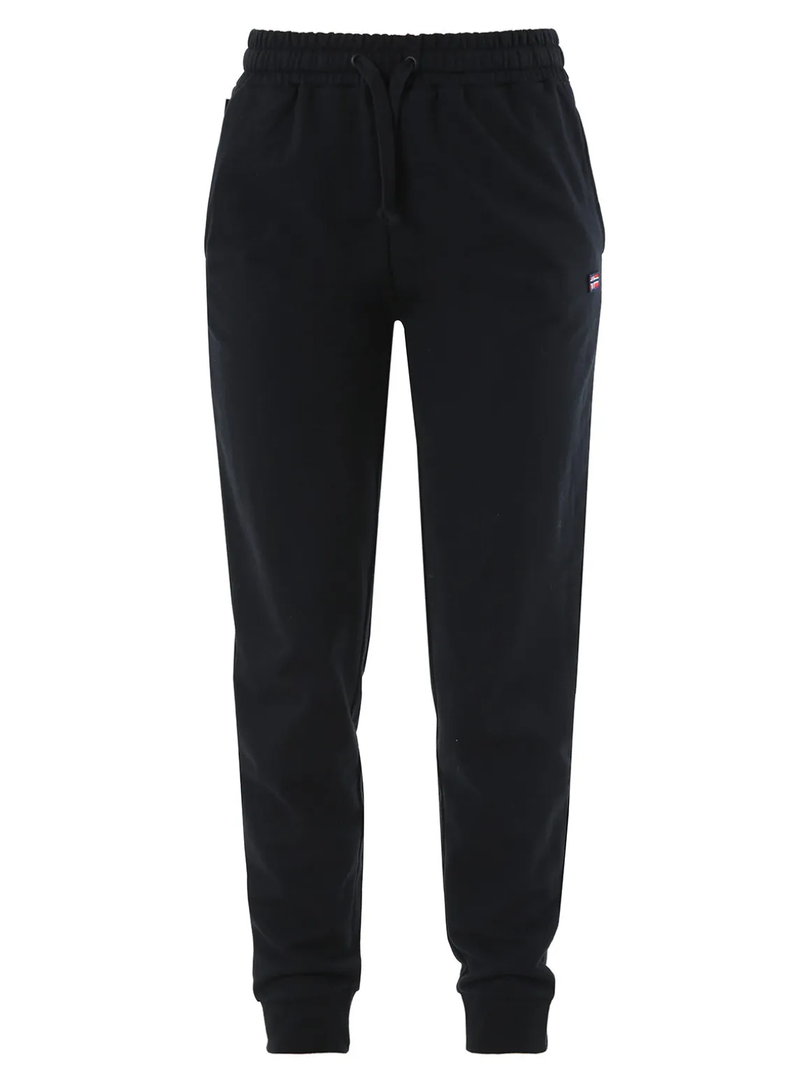 Norway Pantaloni tuta da donna in cotone con coulisse e polsini - nero