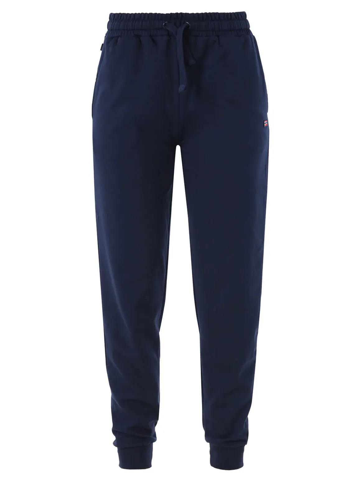 Norway Pantaloni tuta da donna in cotone con coulisse e polsini - blu scuro