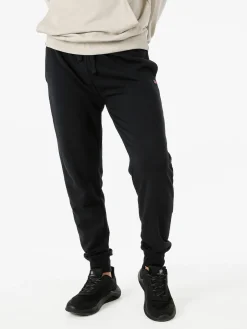 Norway Pantaloni tuta da uomo in cotone con coulisse e polsini - nero