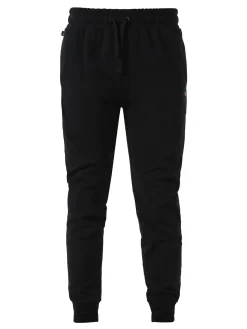 Norway Pantaloni tuta da uomo in cotone con coulisse e polsini - nero