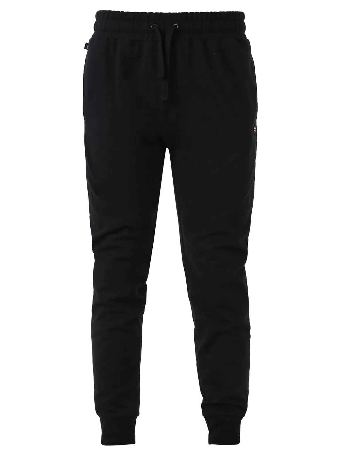 Norway Pantaloni tuta da uomo in cotone con coulisse e polsini - nero