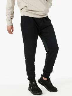 Norway Pantaloni tuta da uomo in cotone con coulisse e polsini - nero