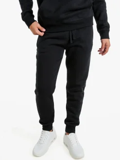 Norway Pantaloni tuta da uomo felpati con polsini - nero