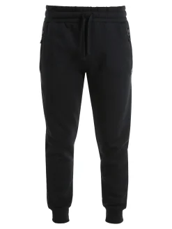 Norway Pantaloni tuta da uomo felpati con polsini - nero