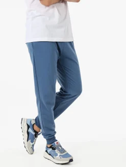Norway Pantaloni tuta da uomo in cotone con coulisse e polsini - blu
