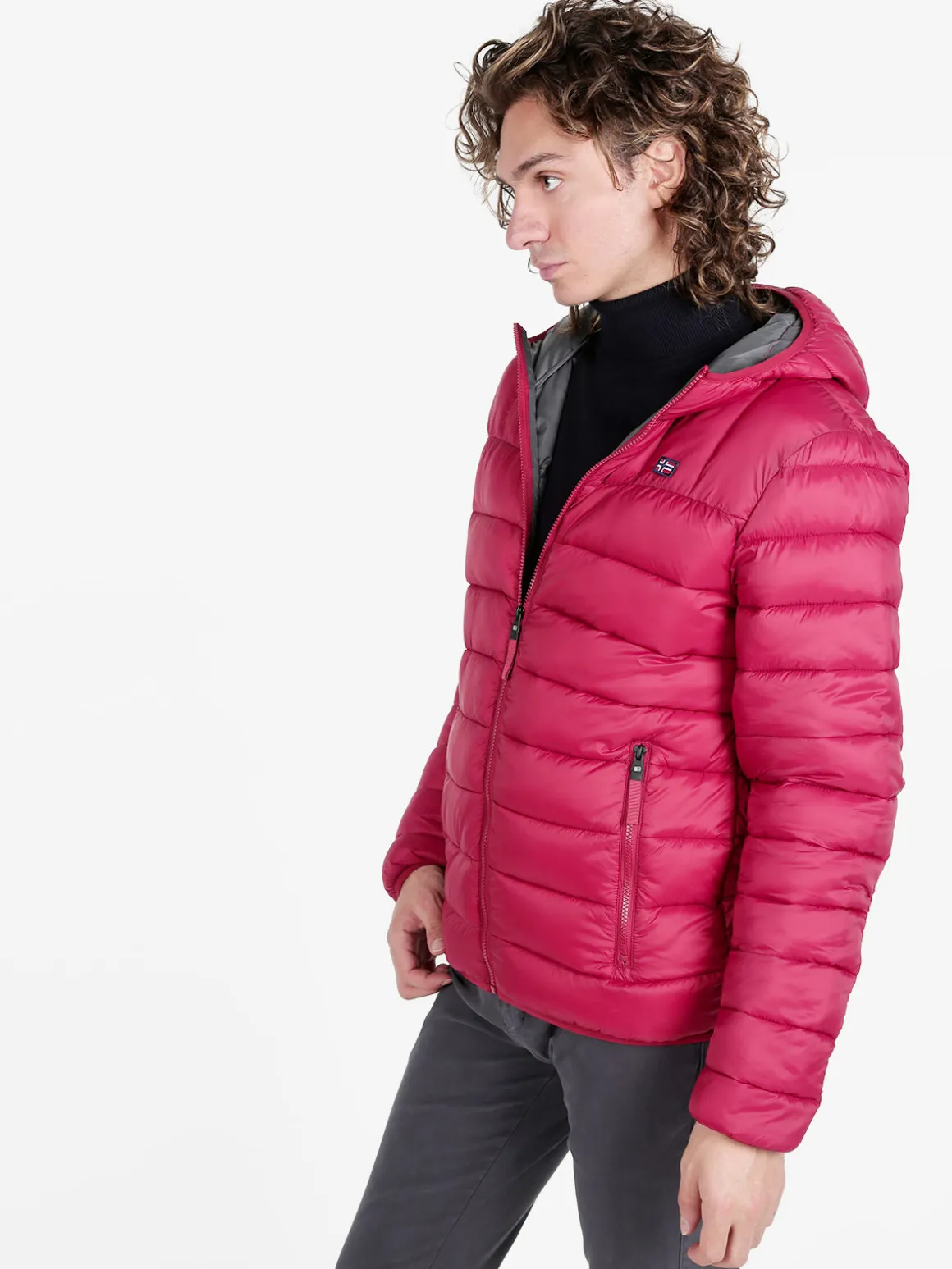 Norway Piumino da uomo con cappuccio e zip