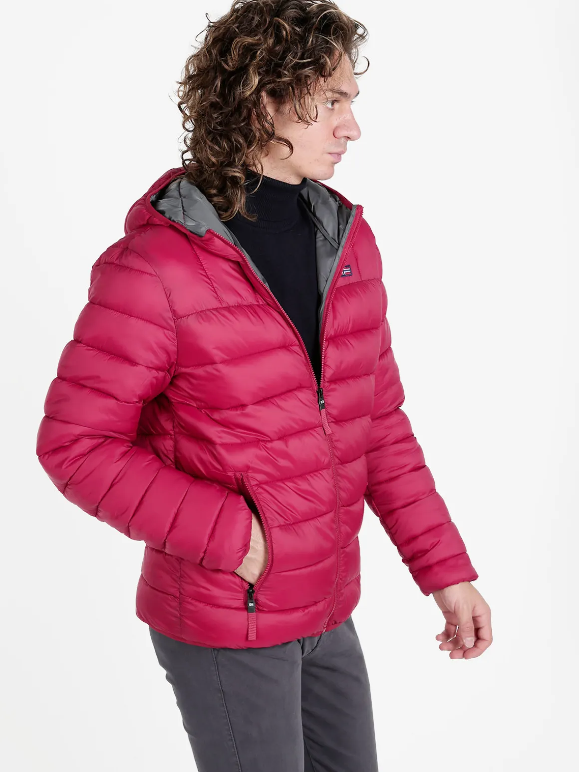 Norway Piumino da uomo con cappuccio e zip