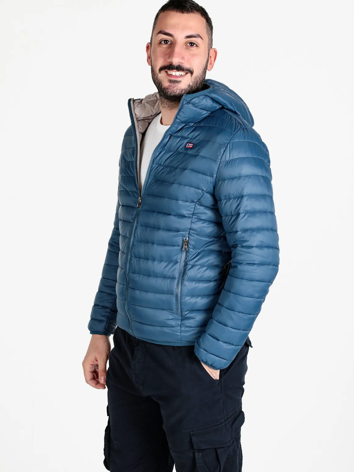 Norway Piumino da uomo 100 g con cappuccio e zip