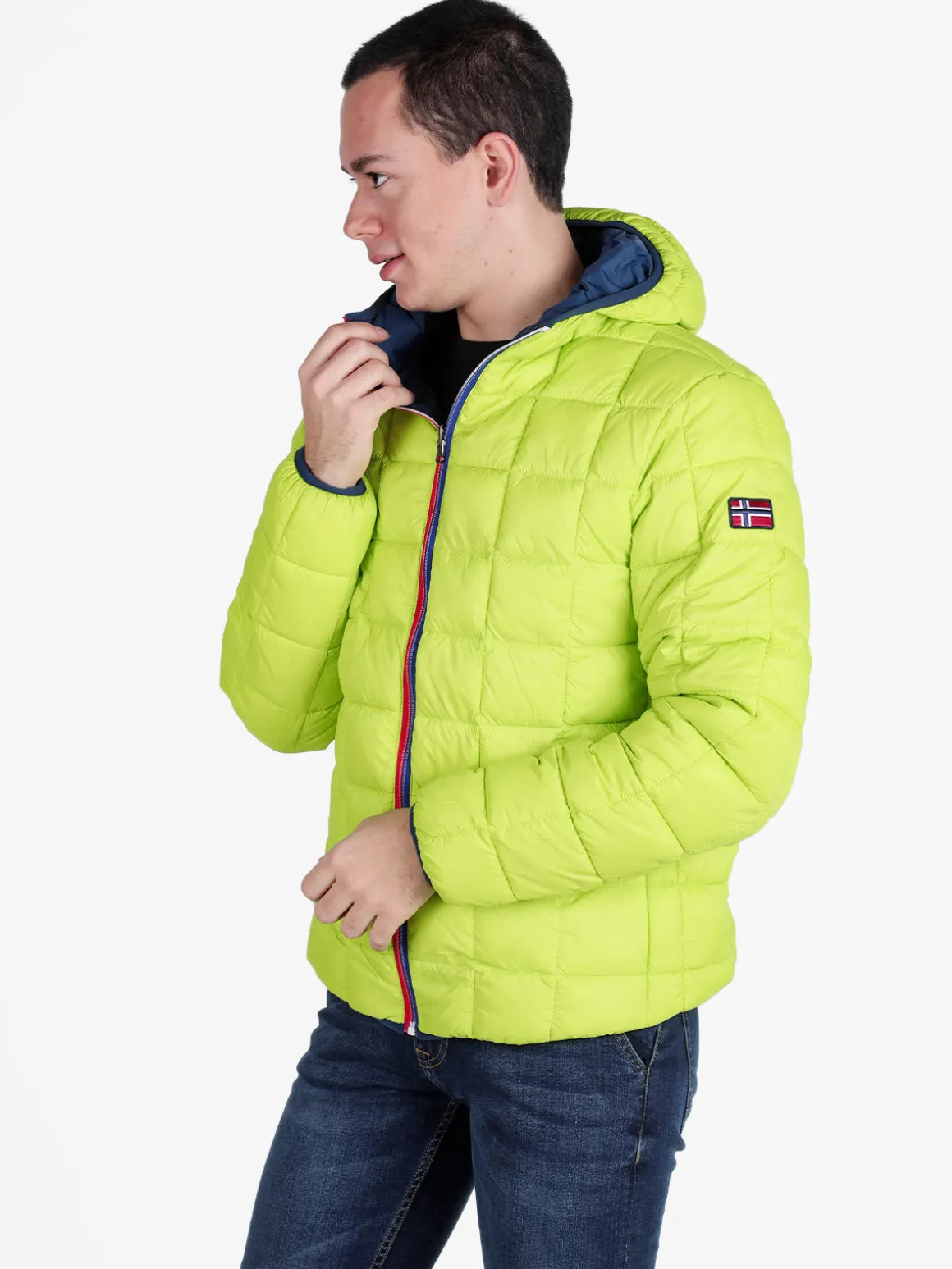 Norway Piumino da uomo reversibile con cappuccio