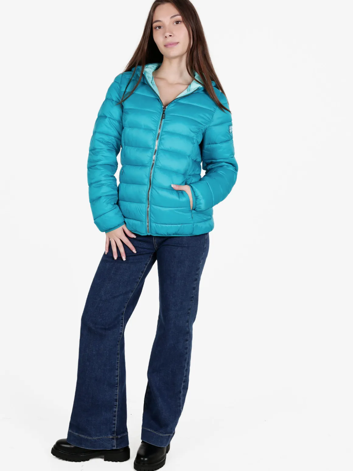 Norway Piumino donna con cappuccio e zip