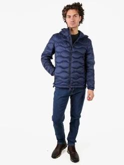 Norway Piumino leggero da uomo con cappuccio e zip - blu scuro