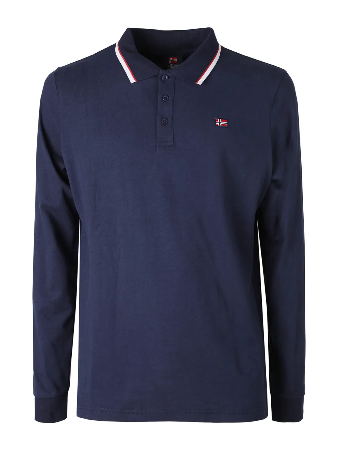 Norway Polo da uomo a maniche lunghe in cotone - nero