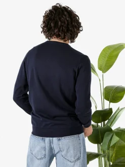 Norway Pullover da uomo in cotone con logo - blu scuro