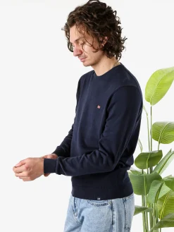 Norway Pullover da uomo in cotone con logo - blu scuro