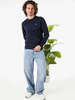 Norway Pullover da uomo in cotone con logo - blu scuro