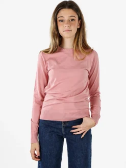 Norway Pullover girocollo da donna in maglia tinta unita - rosa