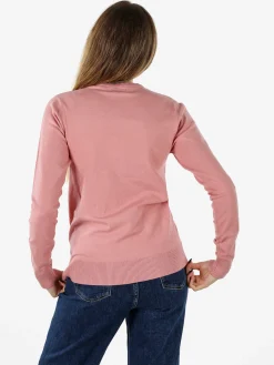 Norway Pullover girocollo da donna in maglia tinta unita - rosa