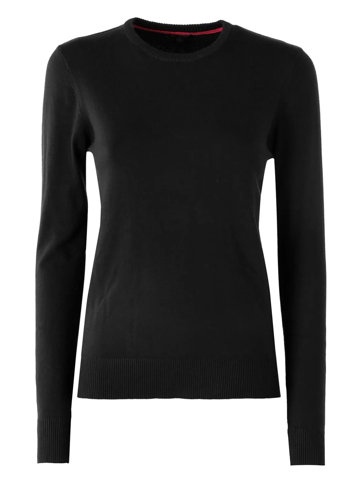 Norway Pullover girocollo da donna in maglia tinta unita - nero