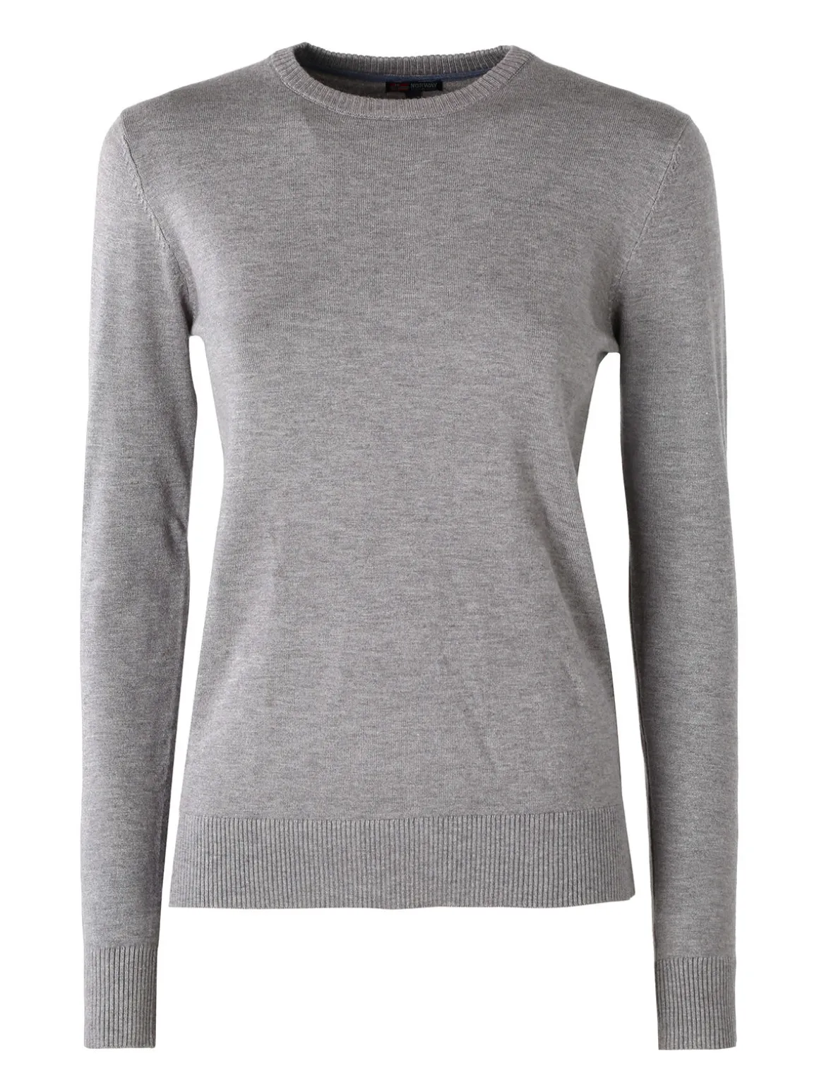 Norway Pullover girocollo da donna in maglia tinta unita - grigio