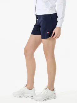 Norway Shorts donna sportivi in cotone con coulisse e logo - blu scuro