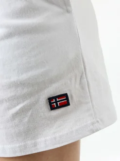 Norway Shorts donna sportivi in cotone con coulisse e logo - bianco