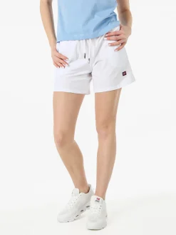 Norway Shorts donna sportivi in cotone con coulisse e logo - bianco