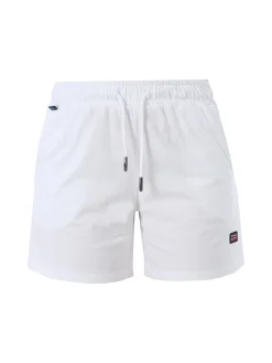 Norway Shorts donna sportivi in cotone con coulisse e logo - bianco