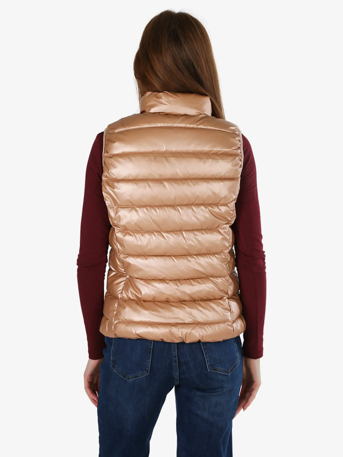 Norway Smanicato donna imbottito con zip - albicocca