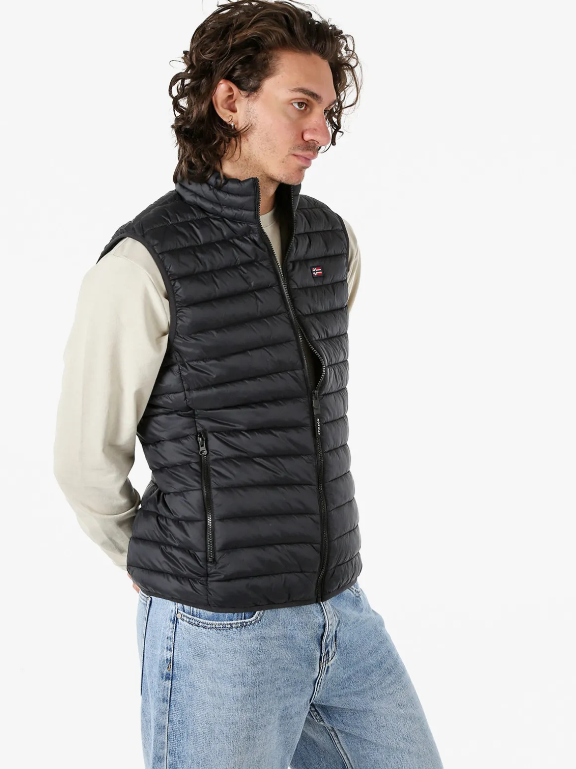 Norway Smanicato imbottito da uomo con zip - nero